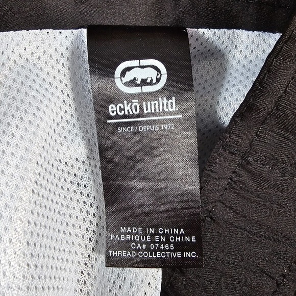 Ecko Unltd Swim Trunks Mens Small Black Mesh Lining Y2K Board Shorts - Picture 11 of 14